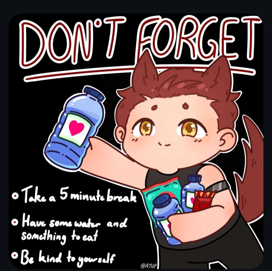 zayneswolfpack's tweet photo. [WELLNESS CHECK] 

Checklist for you all to review! 
✅ Have you drank? 
✅ Have you eaten? 
✅ Have you slept? 
✅ Have you gone to the bathroom? 
✅ Have you talked to a real person? 
✅ Have you done work that needs to be done? 
✅ Have you rested? 

Make sure to grab your chocolate milk, stay hydrated and healthy everyone! 

(Art credit to the owner)
#VALKOBELONGS #VALKO #BRINGBACKVALKO #JusticeforValko #VALKOCOMEHOME #BRINGVALKOBACK #KEEPVALKOALIVE #Valko6thLI #VALKOISLOVED