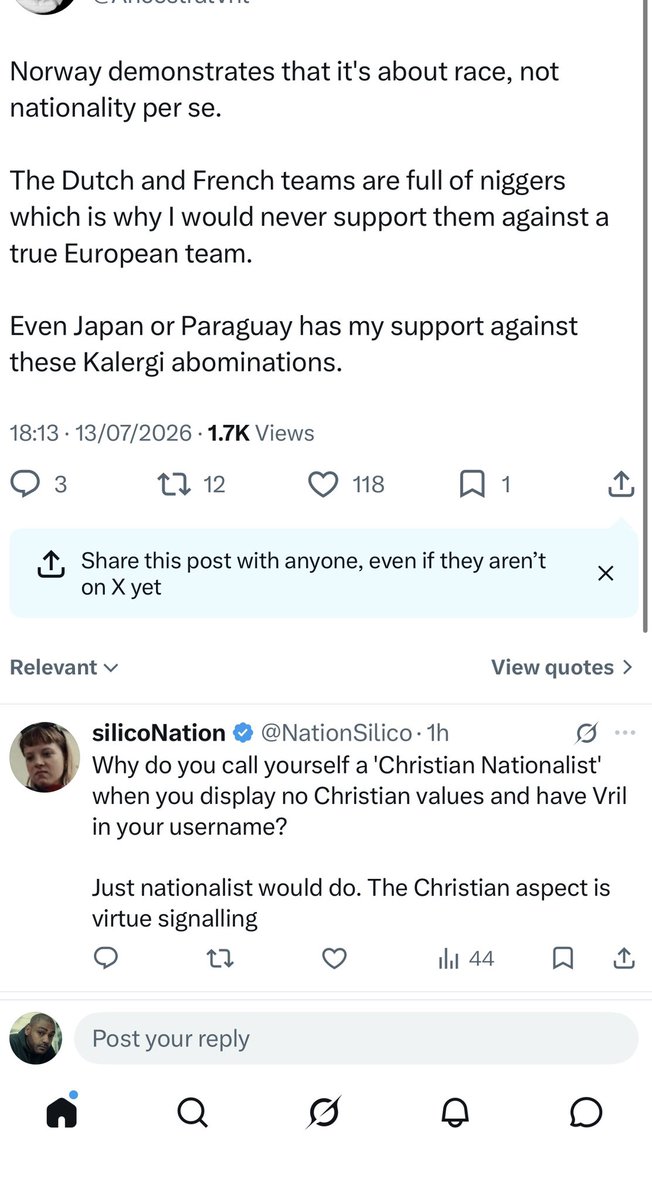 Sullybule's tweet photo. @Mr_Chipsie @I_amMukhtar Here is another one thousand’s of this on twitter white cunt https://t.co/L5CNVl0qgM