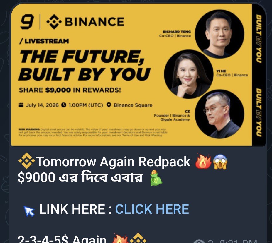 Crypto_AirdropT's tweet photo. 🏦Tomorrow Again Redpack 🔥😱
$9000 এর দিবে এবার 💰

🖥 LINK HERE : CLICK HERE
https://t.co/znqRMndywM

2-3-4-5$ Again 🔥🏦

#BinanceRedpack #Airdrop #Claim #Usdt #Binance https://t.co/yibOIgzGgn