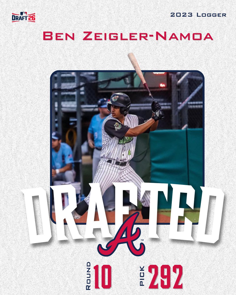laxloggers's tweet photo. Congratulations to 2023 La Crosse Logger Ben Zeigler-Namao on being selected by the Atlanta Braves in the 10th round of the MLB Draft! @BenZeigler1 https://t.co/VKPM5O46iG