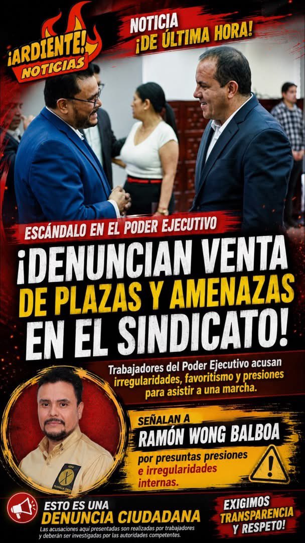 NoticiaArdiente's tweet photo. ¡DENUNCIAN VENTA DE PLAZAS Y AMENAZAS EN EL SINDICATO DEL PODER EJECUTIVO!

Trabajadores del Poder Ejecutivo del Estado acusaron irregularidades al interior del sindicato, entre ellas venta de plazas y favoritismo hacia personas cercanas a la dirigencia…
https://t.co/2nZNCJItGR https://t.co/yaasRJIqnB