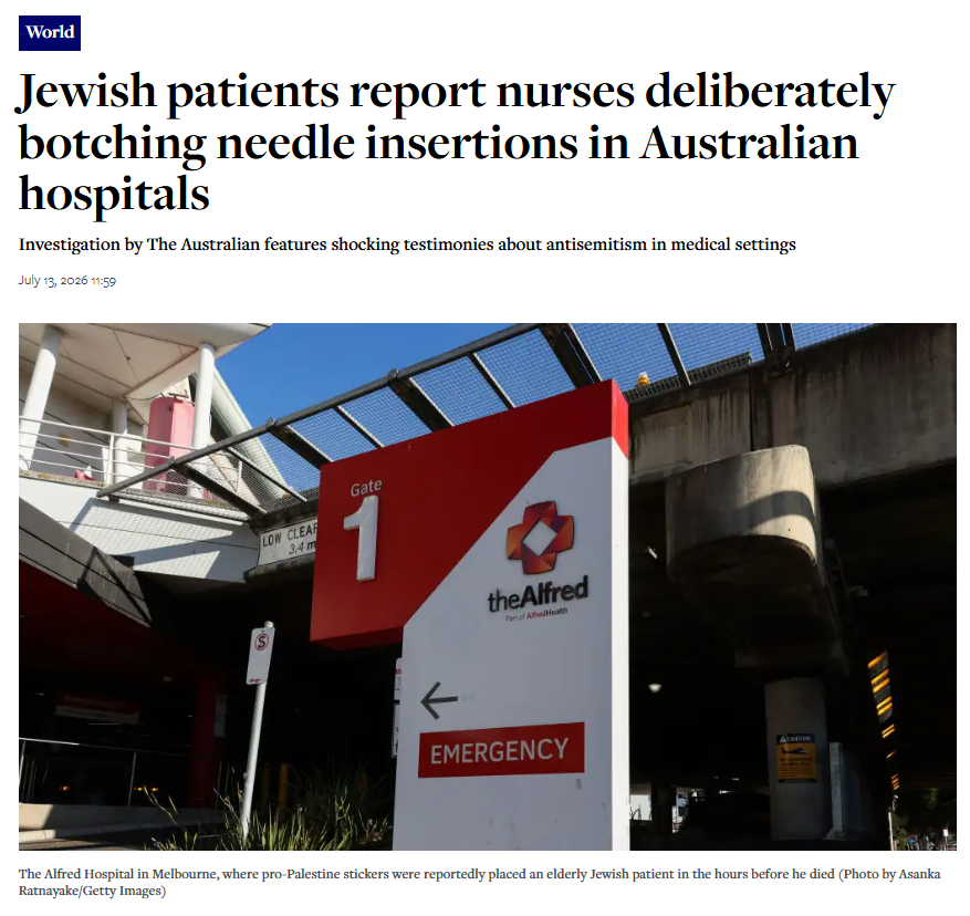 ShawnEni's tweet photo. February 2026: Two nurses in Australia brag on video saying they would kill Israeli patients

July 2026: Jewish patients report nurses deliberately botching needle insertions in Australian hospitals https://t.co/3Y4EWZ8rTm