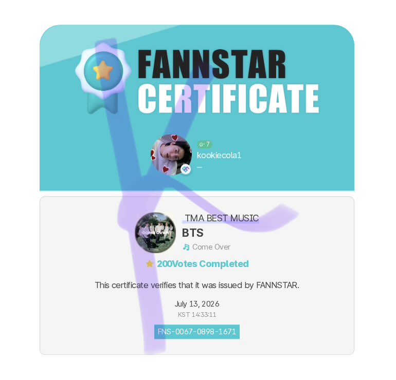 kookiecola_'s tweet photo. Vote for BTS/Come Over 💜 https://t.co/TG2coKj4pz