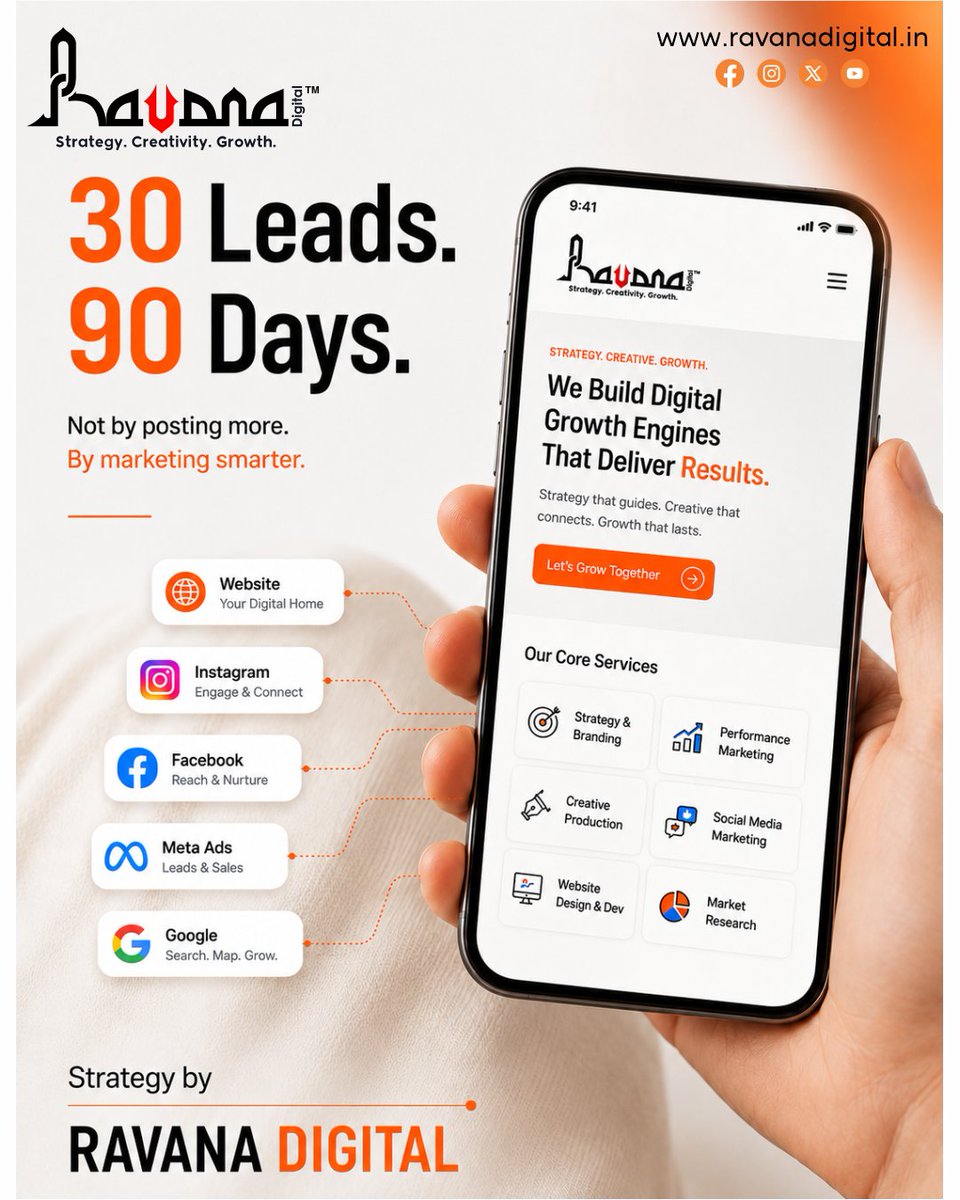 RavanaDigital's tweet photo. Your business doesn't need more marketing. It needs a better strategy.

We combine branding, websites, ads &amp; creativity into one growth system.

🚀 Book your FREE Strategy Call.

#BusinessGrowth #MarketingStrategy #DigitalMarketing #RavanaDigital https://t.co/BmpVC7CbvM