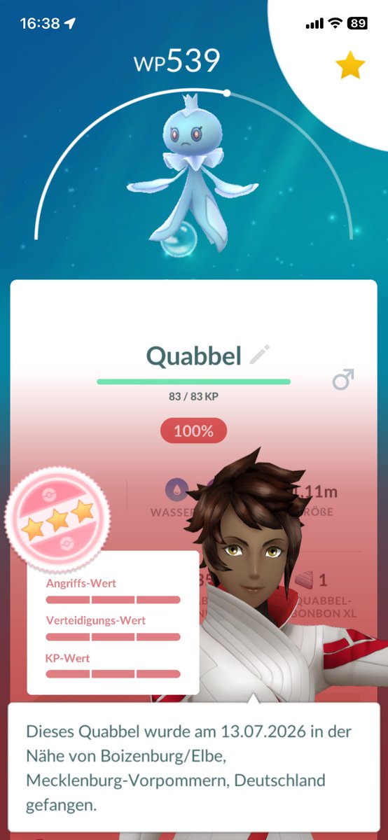 JacobVanselow's tweet photo. Es schwabbelt es quabbelt .. Heute hab ich noch ein Quabbel gefangen. 🙂 #Quabbel #PokémonGo https://t.co/NoMRZwRlFI
