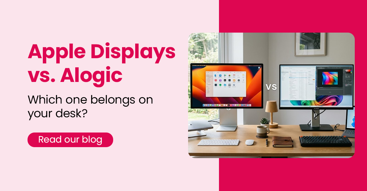 HardSoft_'s tweet photo. Apple vs. Alogic 👀

Premium ecosystem or performance-driven value?

Find the right display for your business setup 👇

👉 Read the blog: https://t.co/gI4TavNwIx

#Tech #Apple #WorkplaceTech #ITSolutions #Productivity https://t.co/fQEPZ7EIB2