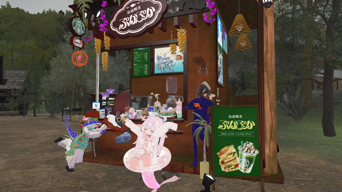 3monasan33's tweet photo. 魚頭喫茶ぷかぷかだーーー！！
それと、魚頭。
#VRChat #Vket #Fket !? https://t.co/yBiFuMbpxH