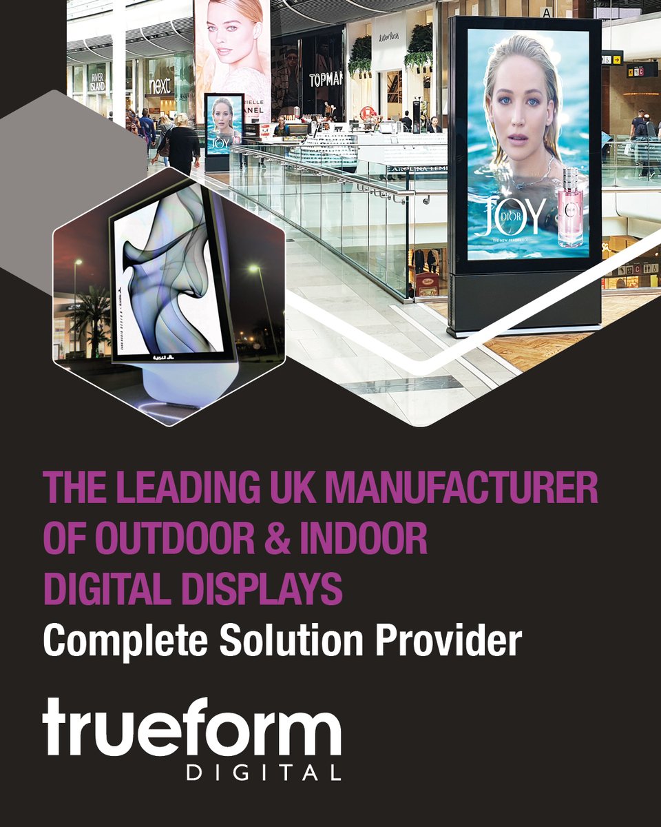 trueformdigital's tweet photo. At #TrueformDigital, we do more than manufacture #digitaldisplays, we deliver complete end-to-end solutions, from design &amp; engineering to installation &amp; long-term support, creating smarter, more connected public spaces.
https://t.co/h2MS0YiE0U
#DigitalSignage #DOOH #SmartCities https://t.co/A5htZGjS3s