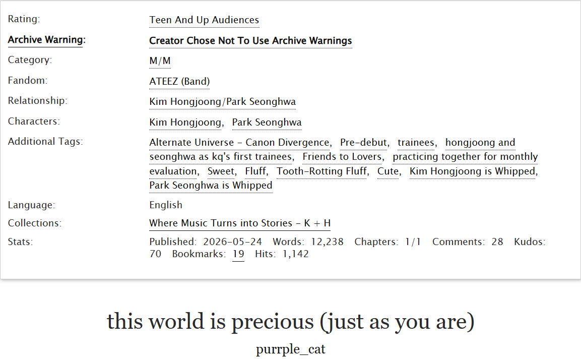 purrple_cats's tweet photo. this world is precious (just as you are)
⁘ ⋆ ⁺₊ ⋆ ⁺₊ ⋆ ⁘
→ mɑtz
→ teen &amp; up
→ 12k (1/1)
→ canon divergence, pre-debut, hj &amp; sh as kq's first trainees, practicing together, fluff
→ https://t.co/SmiJw1ZTGj https://t.co/VLzsQWZzoT