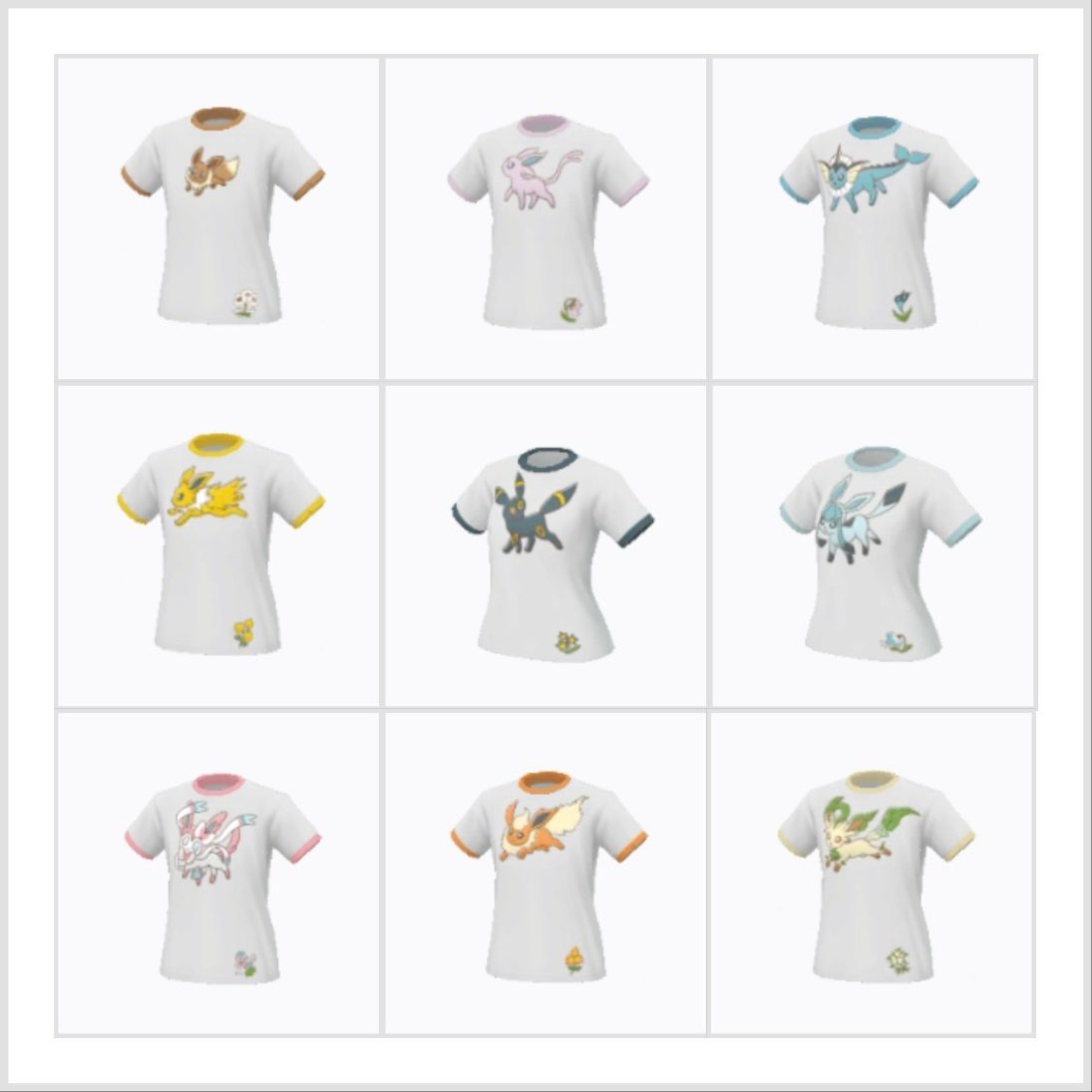 fumiranger1's tweet photo. 3年近く経ってようやくイーブイ系のＴシャツ9枚コンプ✨
#イーブイTシャツコンプ
#チームコラボ
#ポケモンGO https://t.co/jHtnQiypRE