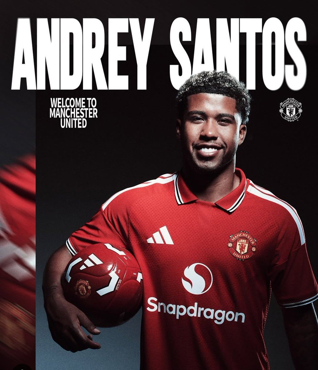 AllInAllUnited1's tweet photo. OFFICIAL: @ManUtd confirm the signing of @04Andrey from @ChelseaFC until June 2031 with the option for a further year.

Andrey will wear the #17 jersey. 

#AllinAllunited #MUFC #AndreySantos #GGMU https://t.co/jYXGuPiWuU