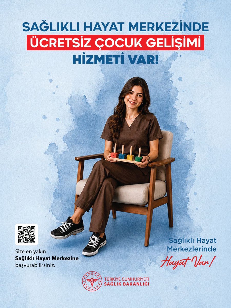 saglikbakanligi's tweet photo. Sağlıklı Hayat Merkezinde Ücretsiz Çocuk Gelişimi Hizmeti Var!

Size en yakın merkezimizi öğrenmek ve ücretsiz hizmetlerimiz hakkında detaylı bilgi almak için bağlantıya tıklayın:

🔗 https://t.co/1jZZy7yM1W

#SağlığınMerkezi https://t.co/OZ8njhBPNw