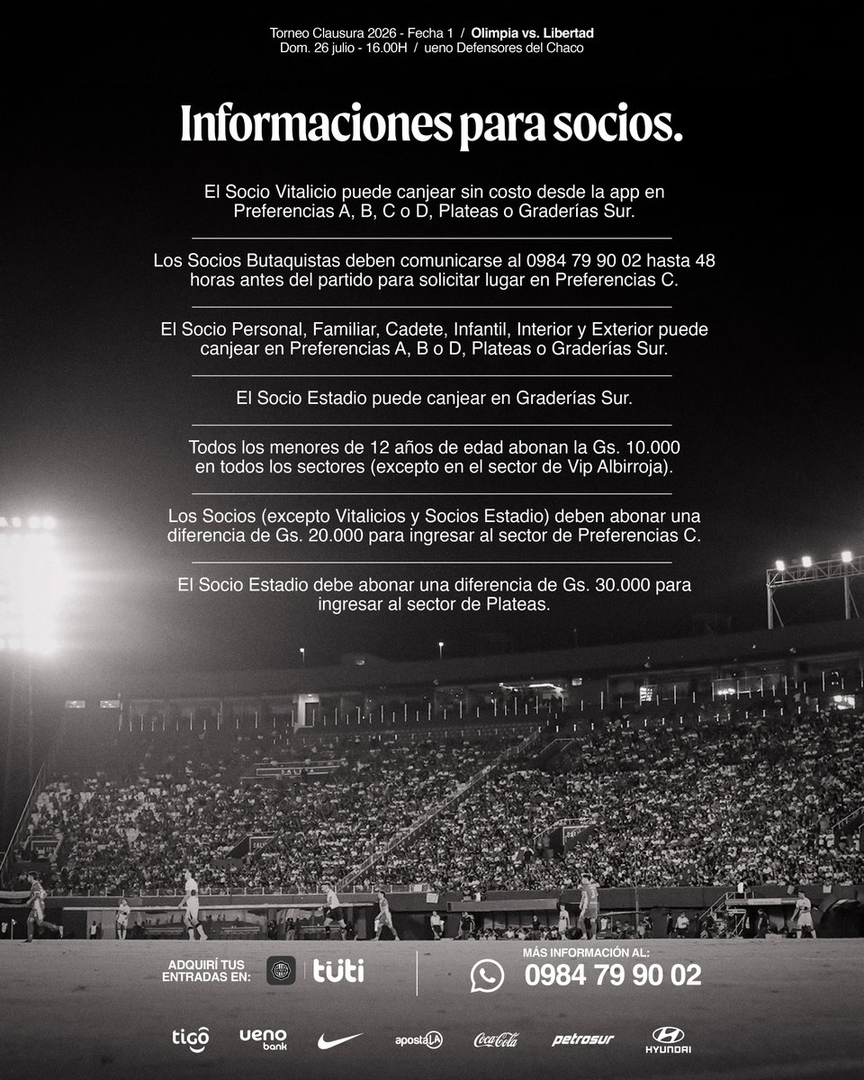 elClubOlimpia's tweet photo. 🗣 𝐕𝐔𝐄𝐋𝐕𝐄 𝐎𝐋𝐈𝐌𝐏𝐈𝐀 🏆

El campeón inicia la defensa de la corona y lo hace con su gente.

✅️ Canje habilitado desde nuestra App para la primera fecha del Torneo Clausura.

¡Nos vemos en El Defensores!

🤍🖤🤍 https://t.co/m1mtyVBrNc