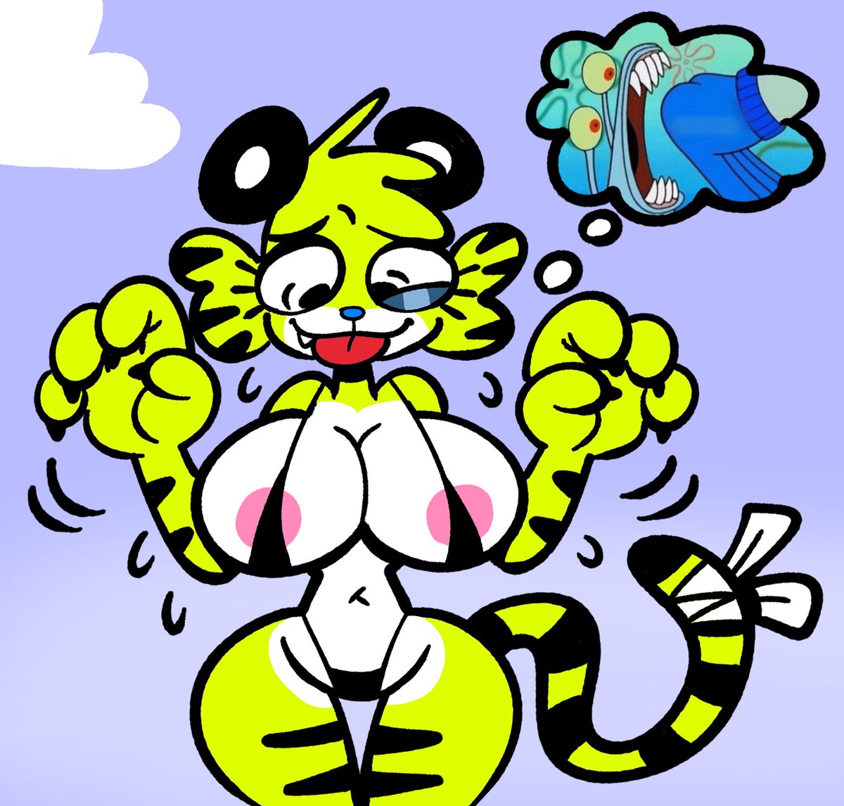 LimeAndRonnie's tweet photo. Beach day got a little too dangerous 😳🍑  #oc  #furry  #furryart https://t.co/jbj9mcvrMb