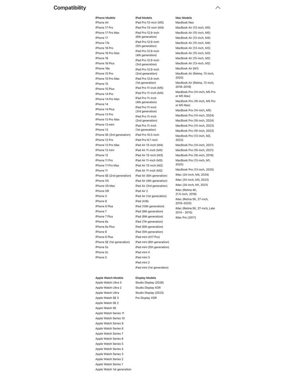 privatetalky's tweet photo. I think the Apple Polishing Cloth will go down in history for having the longest compatibility list of any Apple product.

Just look at its current compatibility list: https://t.co/MbwUsmQcrn