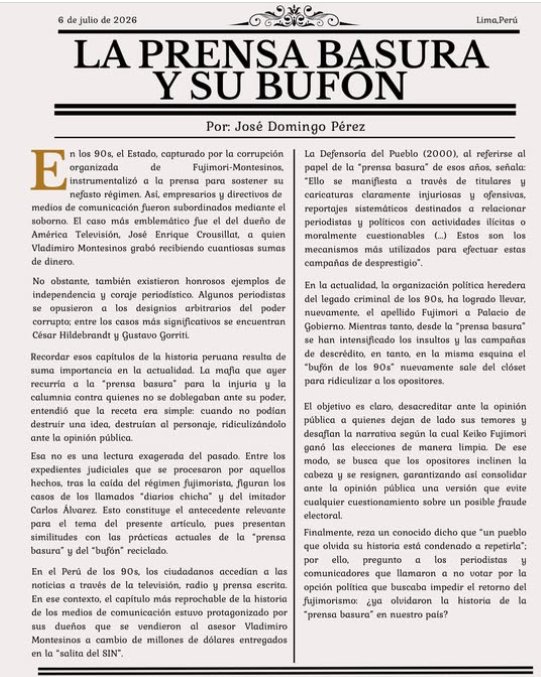 NanobbisO's tweet photo. @Cuarto_Poder #PrensaNaranja #ProstiPrensa #PrensaBasura #FujimierdismoNo https://t.co/AapaVf1UdP