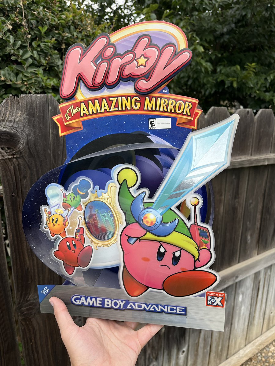 cake_hoarder's tweet photo. Kirby &amp; the Amazing Mirror countertop store display! ⭐️🪞 https://t.co/YZOEtU6oSI
