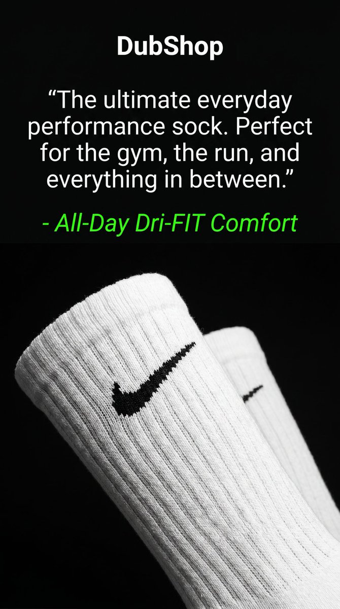 DealsDub3956's tweet photo. Fresh steps, iconic swoosh — Nike socks for all-day comfort, breathable cushioning, and versatile style. #NikeSocks #JustDoIt

Step up your sock game 👟🧦 Cushioned, stay‑put fit for workouts or everyday. Which color are you rocking? 👇

New drop: https://t.co/ofKxsxi792 https://t.co/PGISmvqbxA