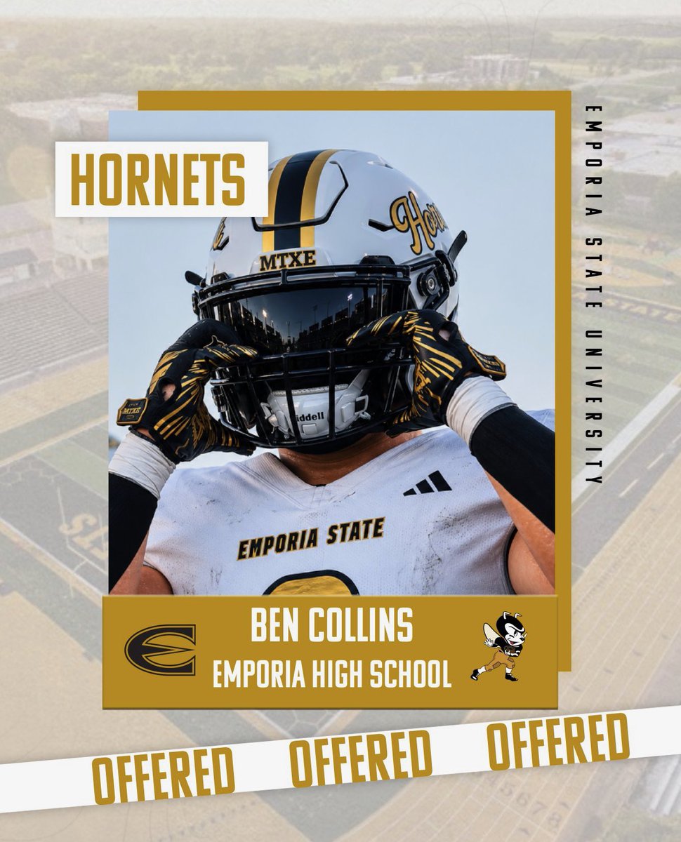 Bencollins_27's tweet photo. Blessed to receive an offer from @esuhornetsfb! Thank you @CoachMcDown! https://t.co/xig6LG6dmj