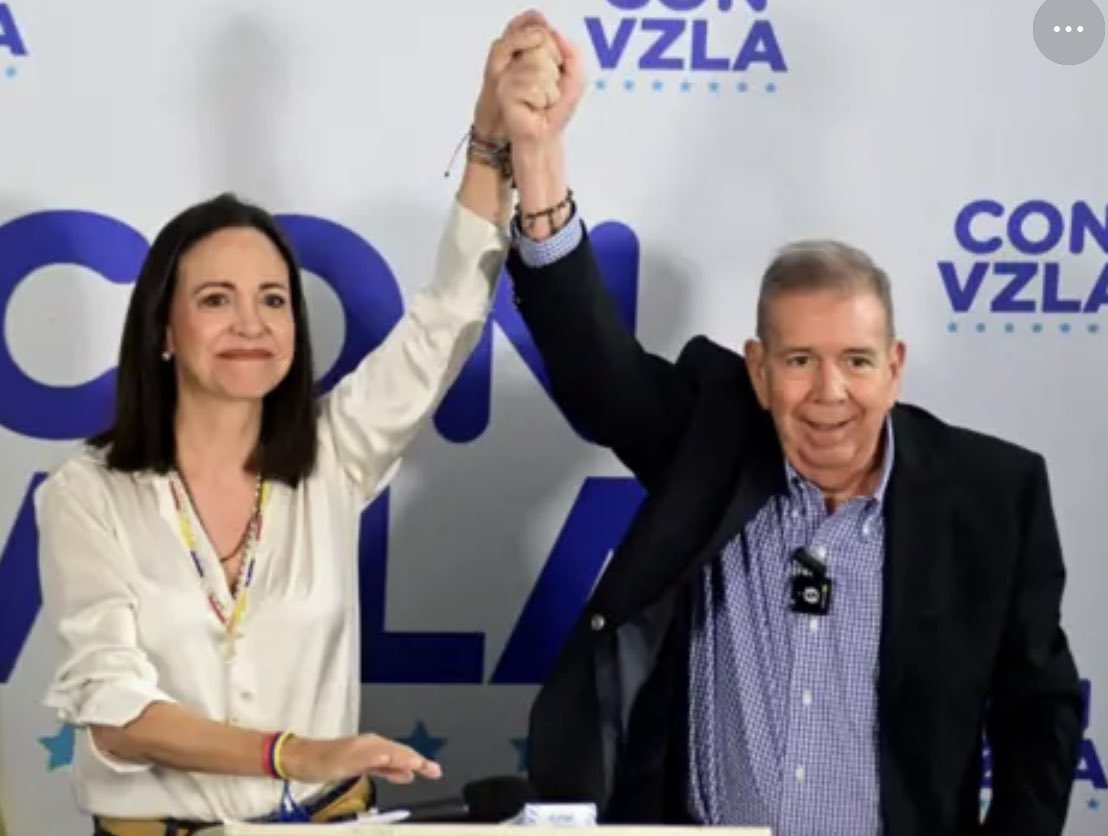ZFrandjian39338's tweet photo. Venezuela eligió a Edmundo González Urrutia como Presidente y a María Corina Machado como Vicepresidente, el 28 de Julio, 2024, el resultado de estas elecciones todavía sigue vigente…    ¡fuera los usurpadores ilegítimos Delcy Rodríguez, Diosdado Cabello y Jorge Rodríguez de Venezuela!