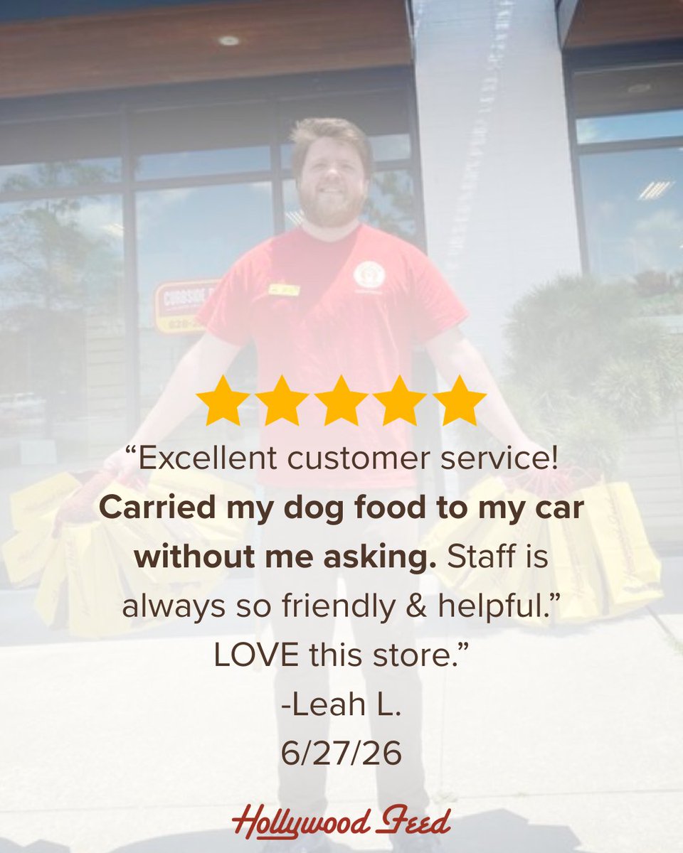 HWFeed's tweet photo. What makes Hollywood Feed a Different Breed of Pet Supply Store? 🐾It's the little things that make a big impact, like carrying your purchases to your car for you! 🛍️From heavy dog food bags to cat litter, we got you covered! 💪 https://t.co/odr3bymusy
