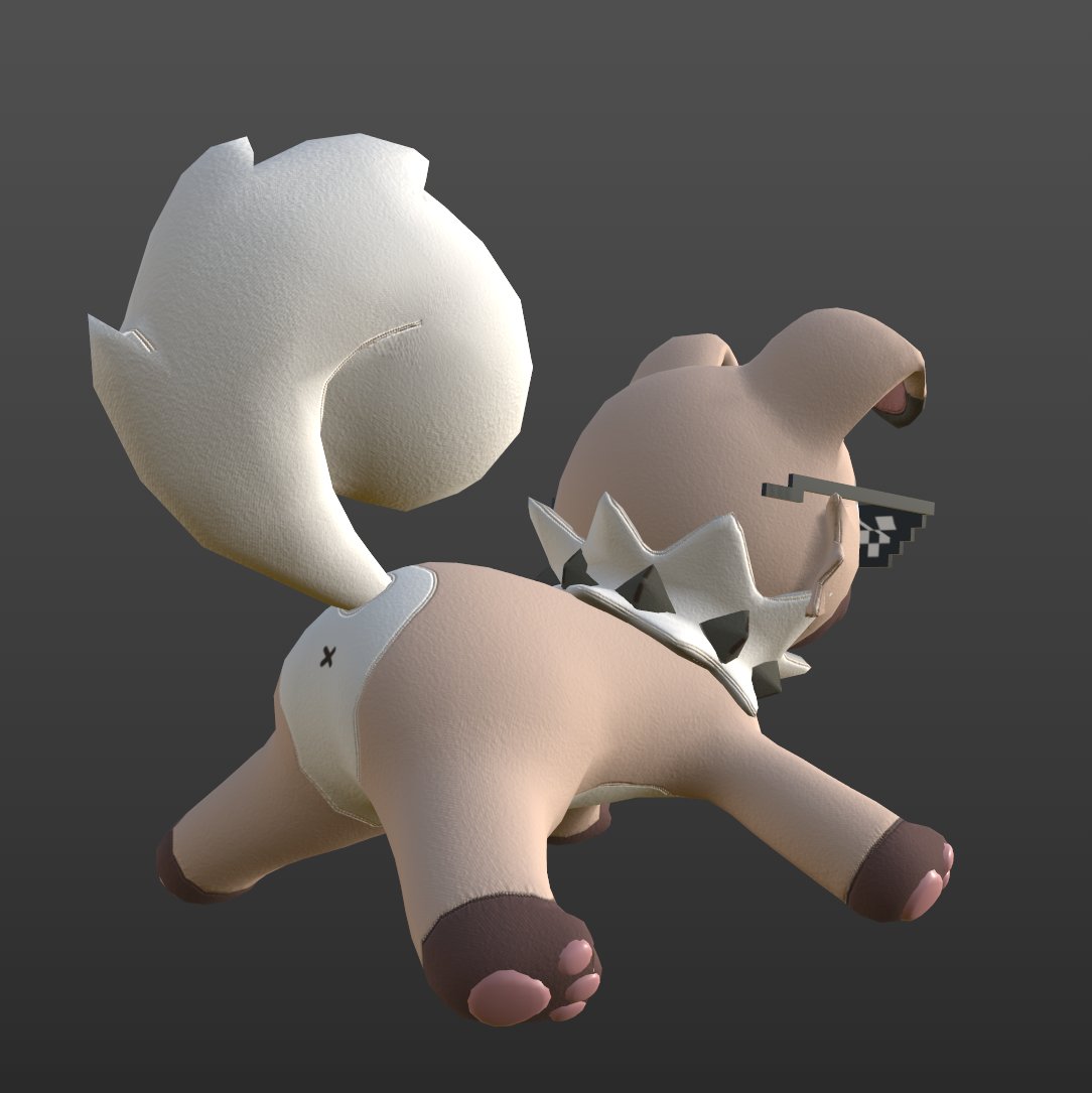 x_Raska's tweet photo. I made a silly thing for a friend of mine, it's a little plushy to put on their head in vrc. It was a surprise i randomly made for memes but it seems they liked it :3

i hope nintendo won't sue me https://t.co/7UEdgQHgjw