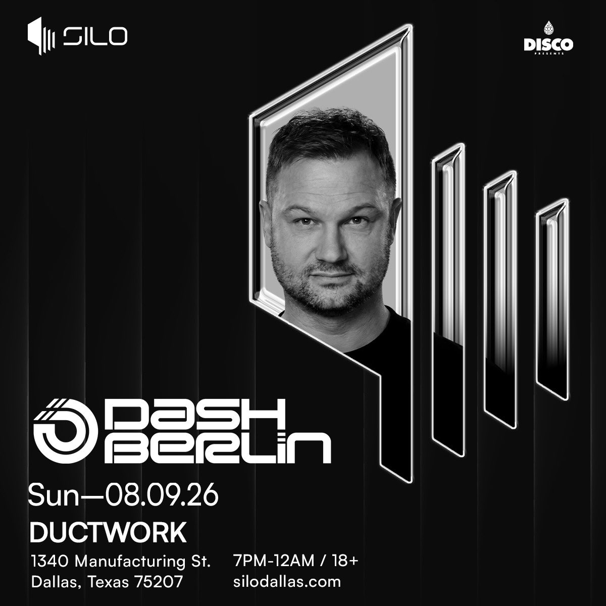 ductworkdallas's tweet photo. JUST ANNOUNCED 🔥@DashBerlin joins us at Ductwork at @SiloDallas on Sun, August 9th

Sign up to receive an alert when tickets go on-sale and be entered for a chance to win 2 GA passes → https://t.co/P7nBM7ZjNx

🎟: TiX on sale Tues, July 14th @ 10am CT
THIS EVENT IS 7PM-12AM https://t.co/UjGebwcXtO