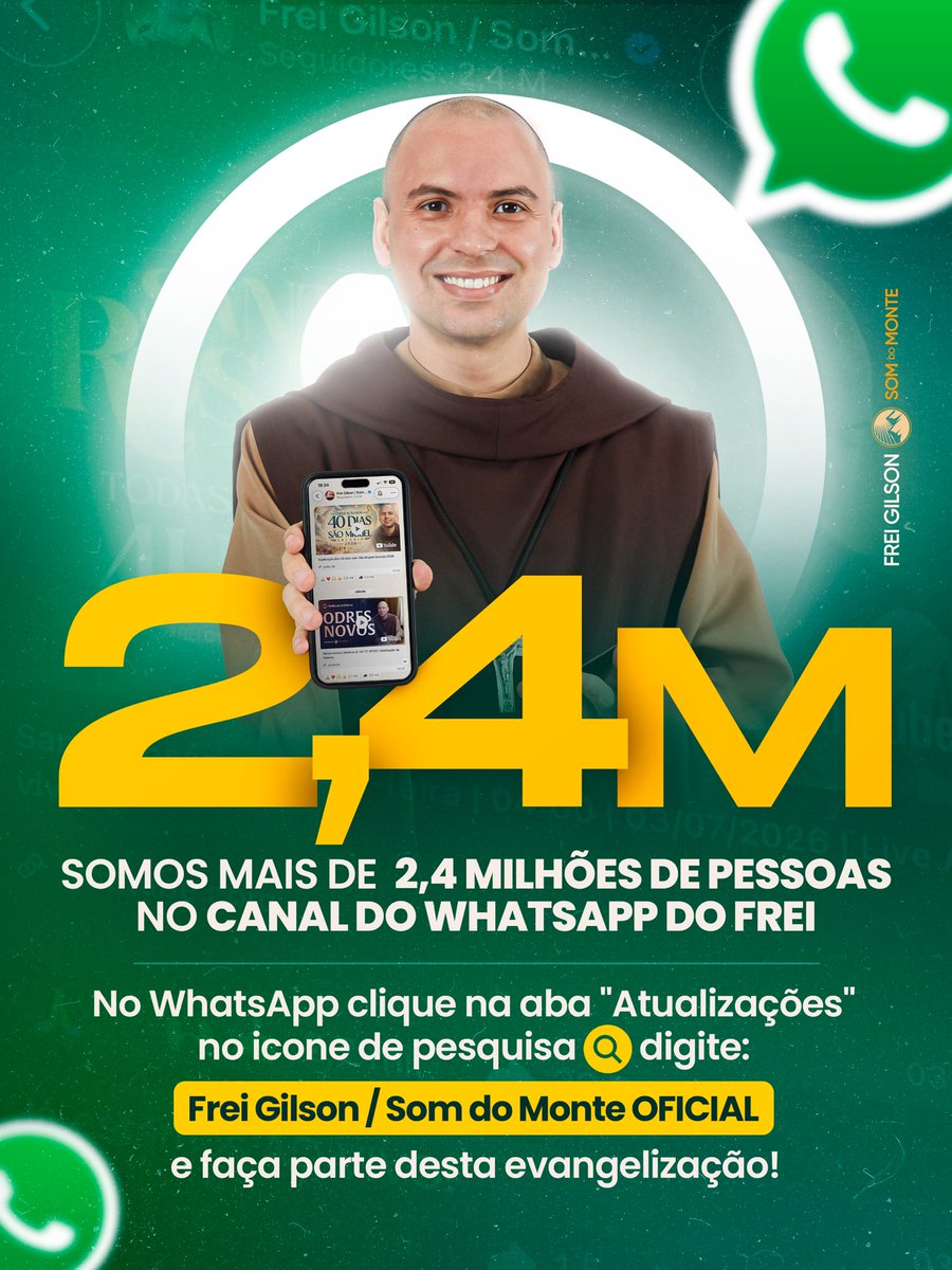 FreiGilsonCMES's tweet photo. Em breve teremos novidades!!!
E você já faz parte do nosso canal de WhatsApp??? https://t.co/bP9LfQSonm