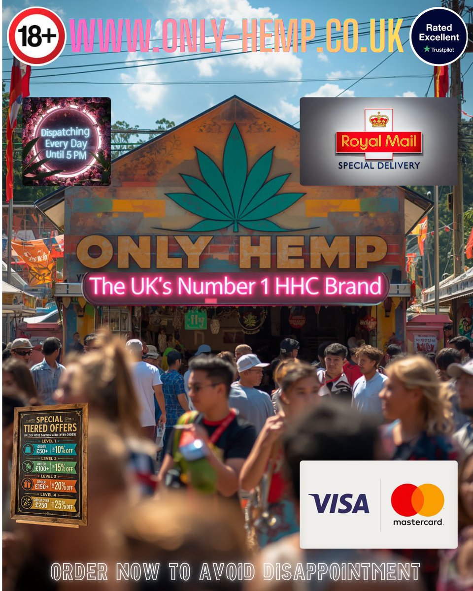onlyhempltd's tweet photo. https://t.co/vAi67cnN5v #HHC #THC #CBD #UFC #ANAL

UK STORE IS LIVE AND ONLINE 
DISPATCHING UNTIL 5PM 7 DAYS PER WEEK

Good Afty HHC Fam & Fans,

Another glorious day under the Sun, Jasv & Sue are running the Dispatch I am off home x

Have a great day and get the orders in x

Buyout or Shout-out onthesquareflat&level

#hhc #cbd #ufc #stonerfam #canafam #cannafam #CannabisCommunity #cannabisculture 
@elonmusk @JeffBezos @danawhite @Steg_G
@E40 @Dop3KinG @Entrepreneur @sparksticky
@weedlings73 @JamesMi6742730 @ChaelSonnen @Trim_Gawd @albertpike303 @FreestyleMastur @420wayofleaf 
@SwissPeakCBD @Dop3KinG @sparksticky @Sparzito_ @Trim_Gawd @steg_g @bailesw487 @JohnCena #ONTHESQUARE #STONERFAM #FLATANDLEVEL