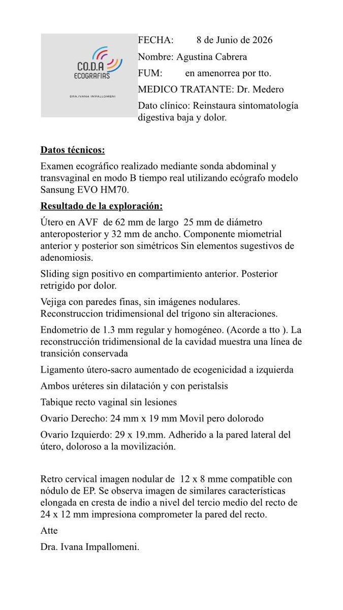 agusc4brera's tweet photo. Necesito de su ayuda 🙏🏼
Tengo endometriosis severa, una enfermedad multisistemica, incurable e inflamatoria.
Me encontraron 2 focos nuevos en lugares que realmente no me permiten tener calidad de vida como son el recto de 2.5 cm y el sigmoides de 1.3 cm. https://t.co/OGpXVLmLNi