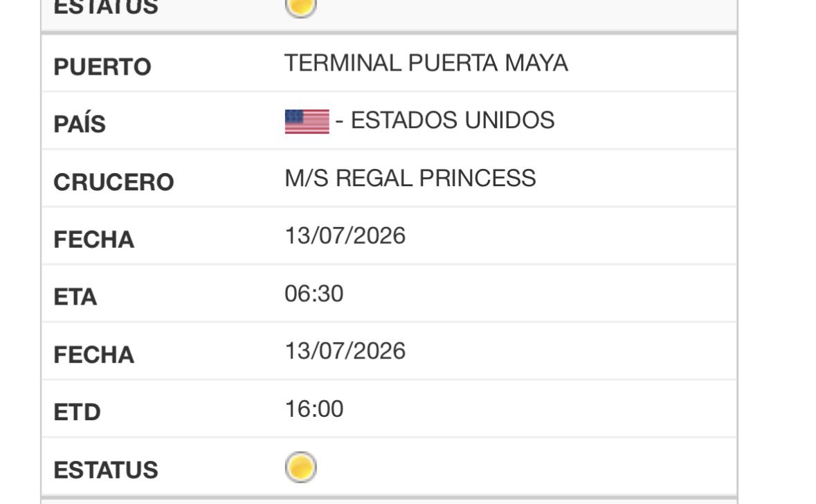 DanielCauich_'s tweet photo. 🚢 El #crucero #Regal Princess registra un retraso en su llegada a Cozumel. De manera extraoficial, se presume que un pasajero habría #caído al #mar, versión que no ha sido confirmada. Se espera que la embarcación atraque alrededor de las 10:00 horas. https://t.co/4dGL9iJafn