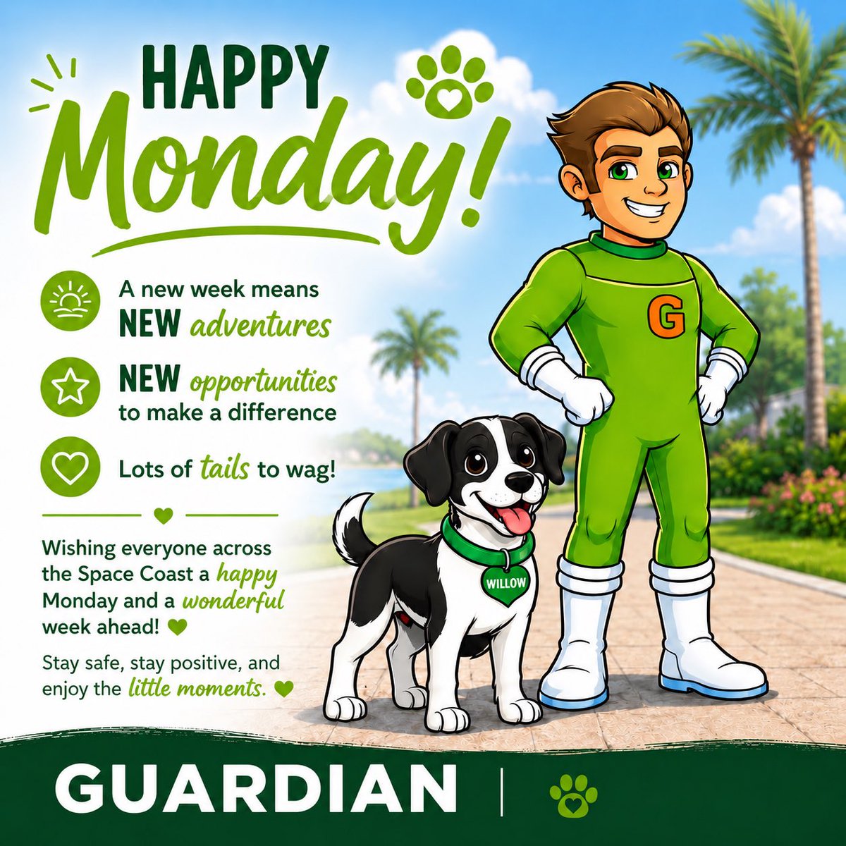 GuardianPestFL's tweet photo. Whether you’re heading to work, enjoying summer with the kids, or simply checking a few things off your to-do list, we hope this week brings you plenty of reasons to smile.
Have a fantastic Monday! ☀️💚🐾
#HappyMonday #MondayMotivation #SpaceCoast #BrevardCounty #Guardian https://t.co/GcvCmBHgPV