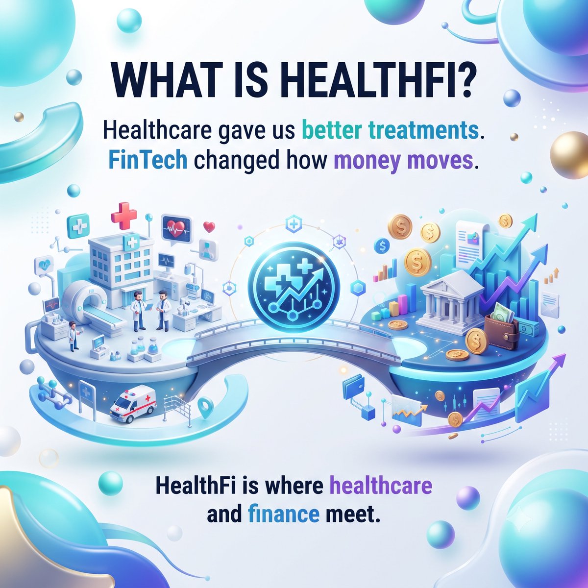 MediMint_io's tweet photo. What is HealthFi?

Healthcare gave us better treatments.
FinTech changed how money moves.
HealthFi is where healthcare and finance meet.
Imagine funding healthcare infrastructure through transparent, technology-enabled financial models that benefit patients, providers, and participants.
This isn't just about blockchain.
It's about building a healthier financial ecosystem.

💬 What does "HealthFi" mean to you?

#HealthFi #Healthcare #Blockchain #RWA