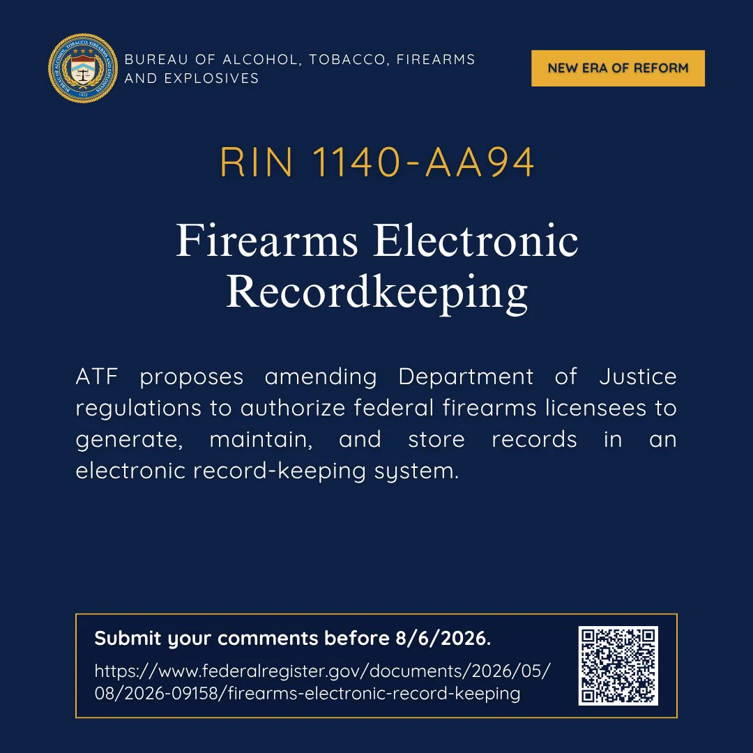 ATF proposes electronic recordkeeping for Federal Firearms Licensees to maintain records digitally.
