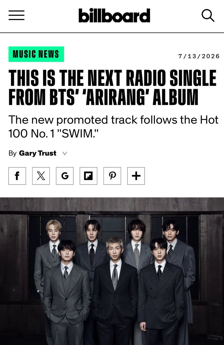_BTSMoments's tweet photo. [📰 𝐍𝐄𝐖𝐒] 

#BTS_NORMAL IS THE NEXT RADIO SINGLE FROM "ARIRANG" 

— Following "SWIM", the second single from BTS' chart-topping album ARIRANG will soon be promoted to pop radio.

— Interscope/Capitol Records is set to begin working "NORMAL" to the format as of the week beginning July 27.