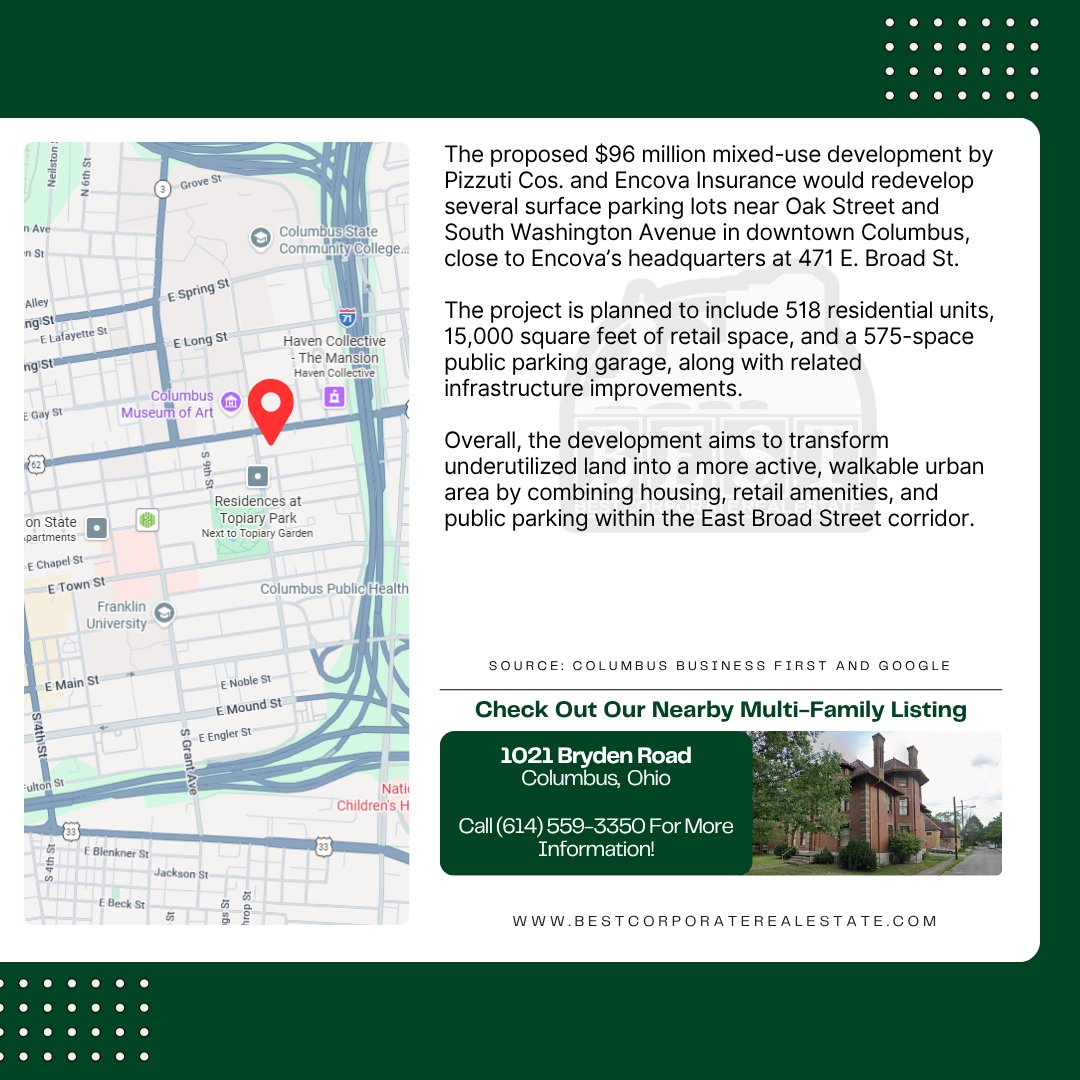 BestCorpRealtor's tweet photo. A Newly Proposed Development For A Surface Lot in Columbus Features Hundreds of Apartments.
Read More Below:
https://t.co/QJXSB1MTbM
#Columbus #Ohio #CentralOhio #Proposal #ComingSoon #Development #Apartments #ParkingLot #RealEstate #CommercialRealEstate #ThisWeeksDevelopment https://t.co/OGwvSjyXPs