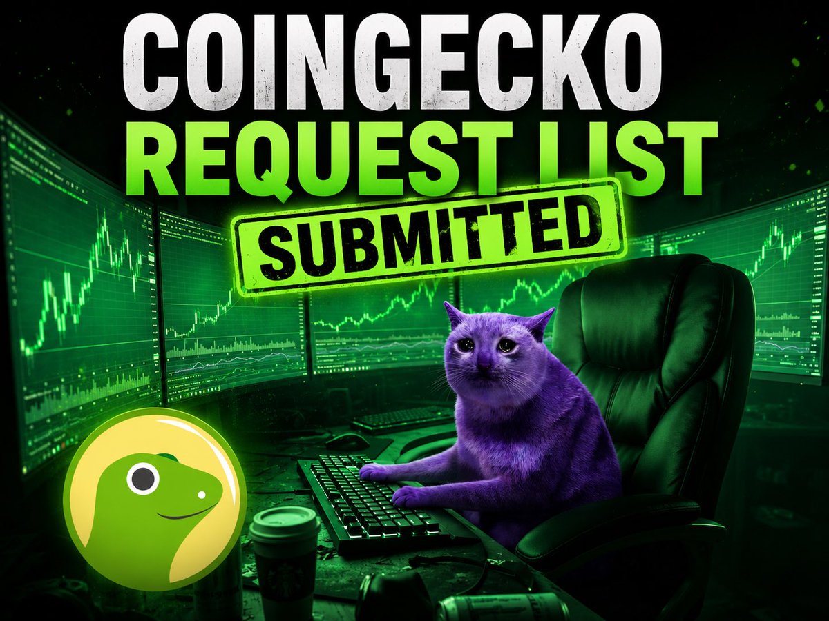 purple_cashcat's tweet photo. $PCASHCAT X @COINGECKO

$PCASHCAT is coming to Coingecko, CMC next! 

🚀Just submitted our request to list $PCASHCAT on @CoinGecko !

🎫 Request ID: CL1307260033

CMF92mP5sgKyq7AR9kBXQuemPu9Jvw621pUyqiDPpump https://t.co/i7EEiOy9w4