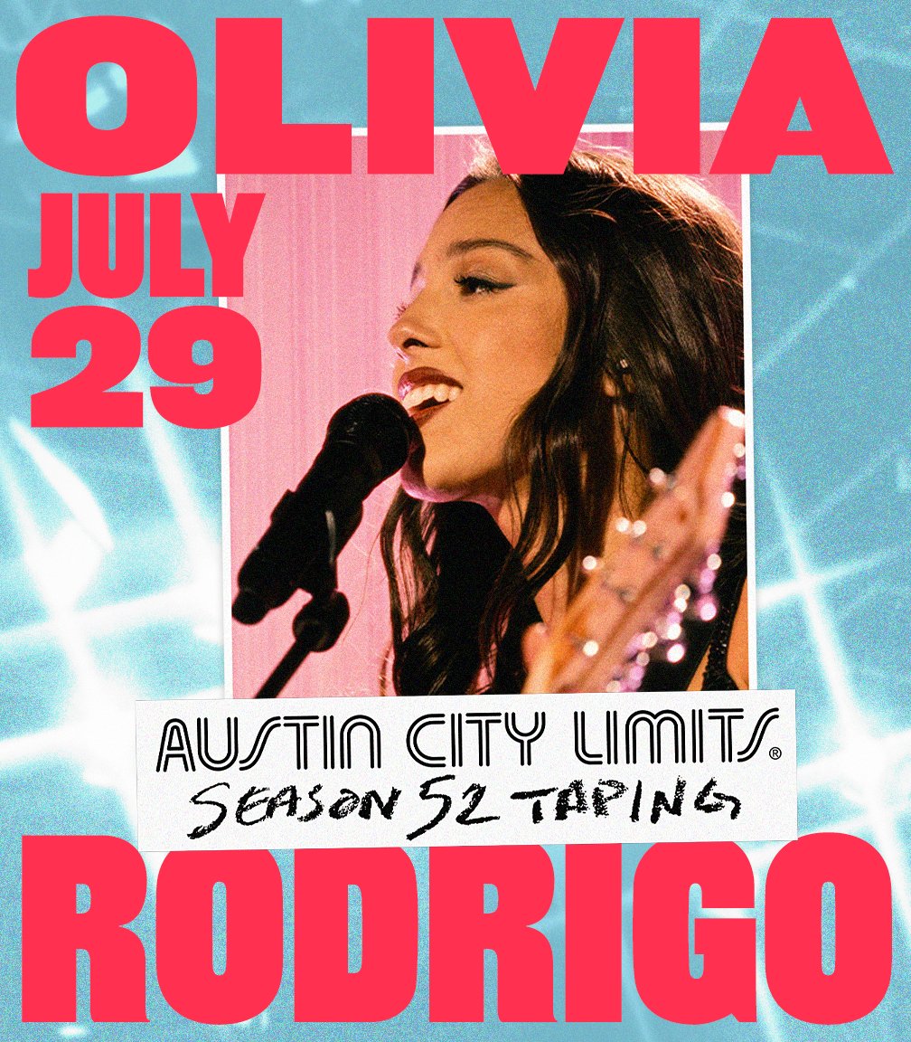 acltv's tweet photo. ✨We've got some news... 

Austin City Limits is thrilled to welcome back three-time GRAMMY Award-winning, multi-platinum singer-songwriter @oliviarodrigo for a taping  on Wednesday, July 29. Five years after making her ACL debut as an 18-year-old in her first full-set performance before a live audience, Olivia Rodrigo returns to the ACL stage as one of the defining artists of her generation. She returns with the first full-set performance of her acclaimed new album. 'you seem pretty sad for a girl so in love.'

The taping pass giveaway will open on Friday, July 24th. Make sure you follow @acltv to stay in the loop! https://t.co/DDar47osys