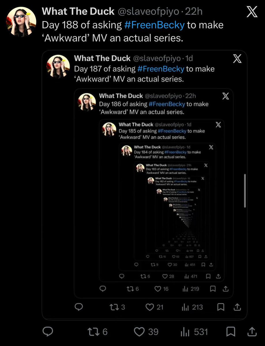 slaveofpiyo's tweet photo. Day 189 of asking #FreenBecky to make ‘Awkward’ MV an actual series. https://t.co/V7Q2dnYmOI