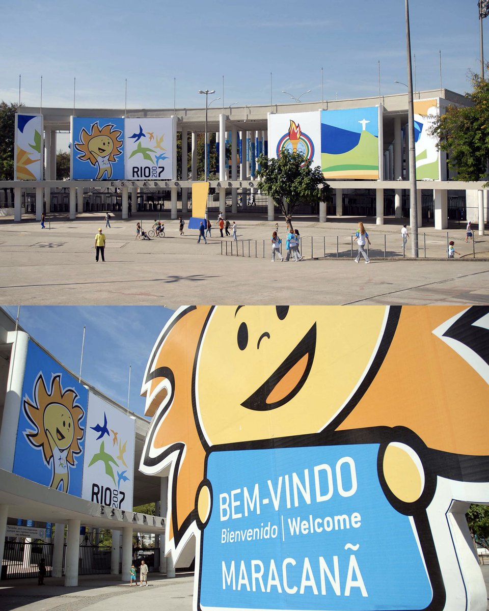 maracana's tweet photo. Há 19 anos, o Maracanã recebia a cerimônia de abertura dos Jogos Pan-Americanos Rio 2007!

Em uma noite marcada por esporte, cultura e emoção, o estádio recebeu atletas de todo o continente e deu início a uma edição marcante dos Jogos.

Um momento especial que entrou para a história da Casa do Inesquecível. 🏟️✨