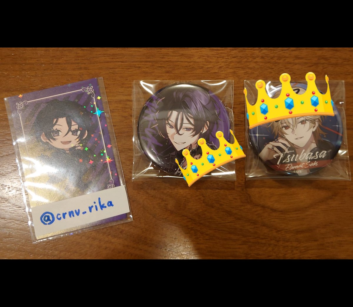 crnv_rika's tweet photo. [交換] EL6 ランダム缶バッジ
【缶バサイン】
　譲)画像1(Addict💜,Cycling❤️)
　求)画像2

*郵送のみ
*Alt必読となります!!
よろしくお願い致します。
 #EL6交換   #EL6グッズ交換 https://t.co/olkdLqDW4w