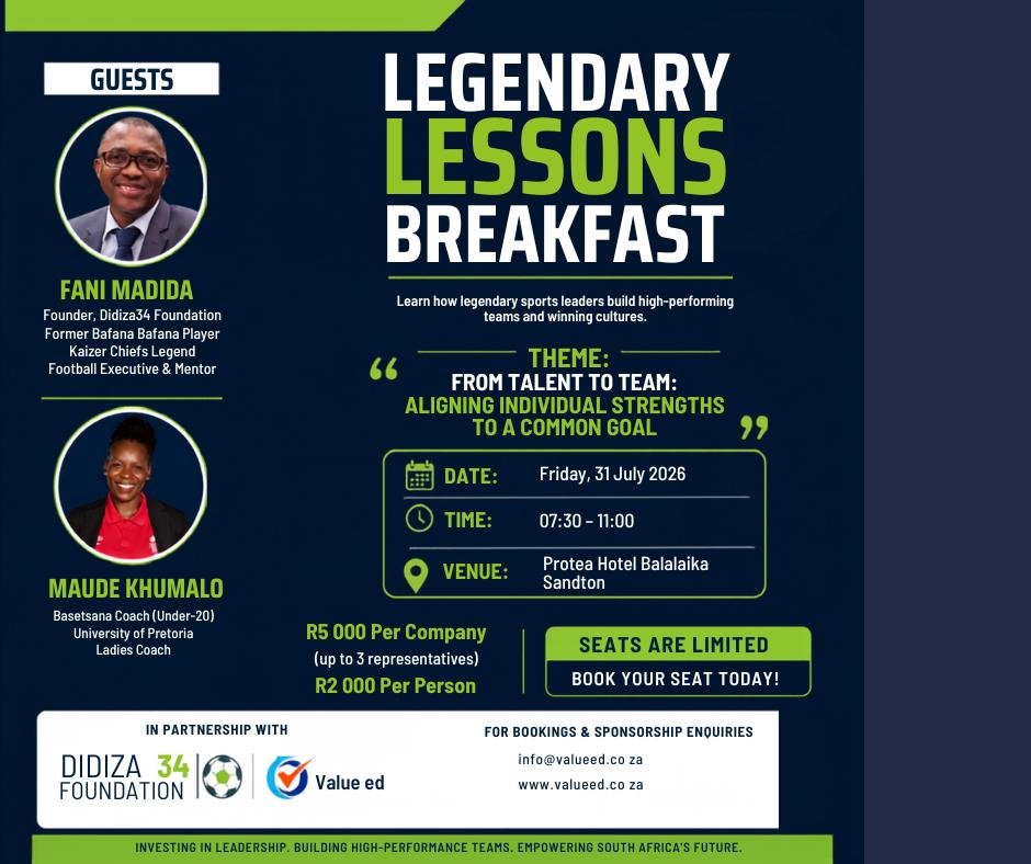 Didiza34's tweet photo. 🟢Legendary Breakfast🟢

 A morning filled with powerful stories, valuable insights &amp; legendary lessons.

 ☕✨ The Didiza34 Legendary Lessons Breakfast, in partnership with Value Ed. Together, shaping brighter futures through education &amp; mentorship.

#Didiza34 #LegendaryLessons https://t.co/M8yVh2klWo