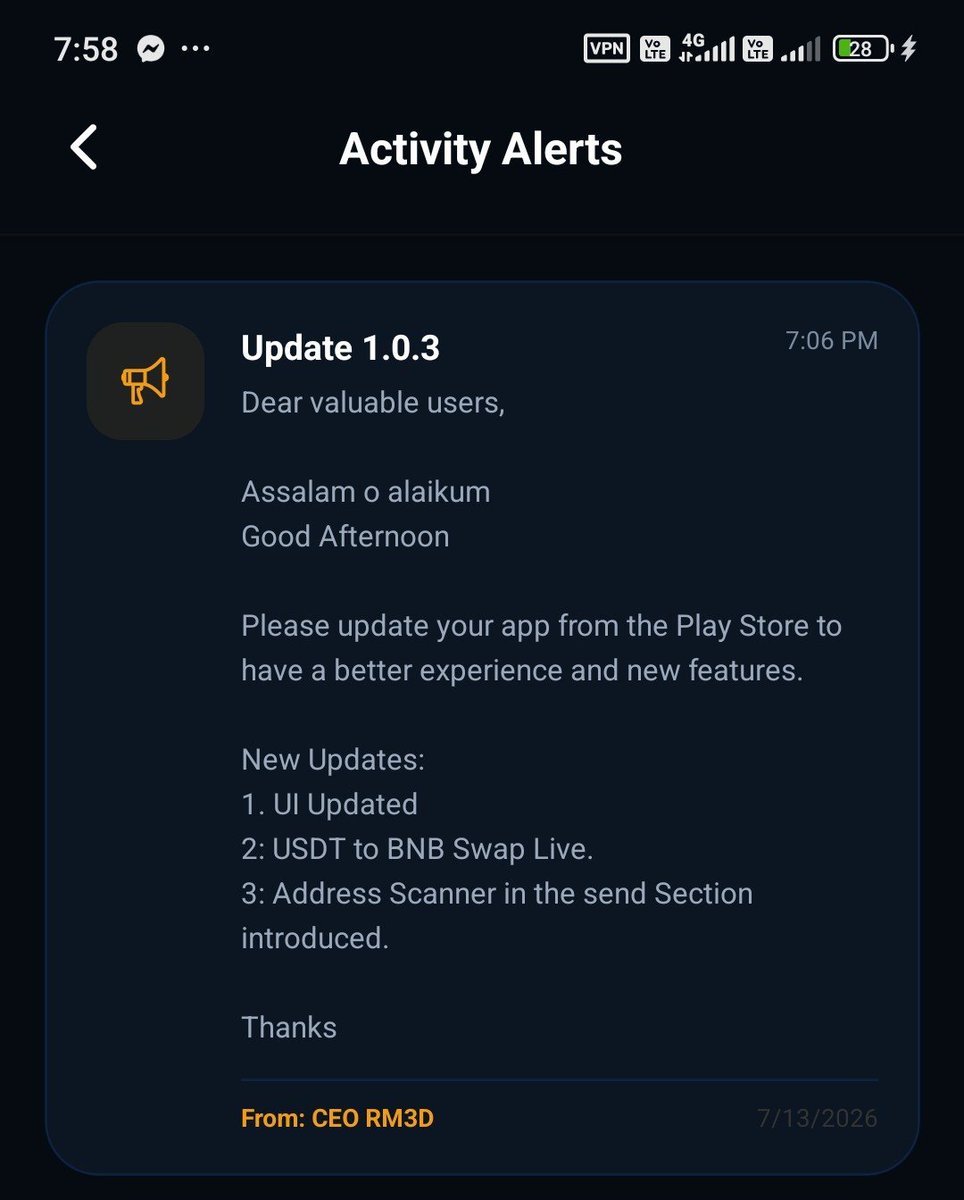 RenderMarket3D's tweet photo. SwapPay New Update is available on playStore Go update/ Download from Google PlayStore. 
Stay Secure, Stay Safe. 
Developed by RM GLOBAL TECH 

@sharopihardship @sidrachain #SidraChain #Sidra #SwapPay https://t.co/Y0lq3jJdpR