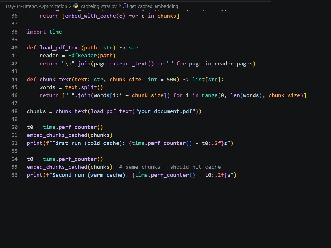 Asimmmm06's tweet photo. #LSPPDay43
Today I learned more on latency optimization: 
-Build async API calls
-Understand caching strategies
-Implement embedding caching
@lftechnology
#60DaysOfLearning2026 #LearningWithLeapfrog https://t.co/dBOuBYoKg5