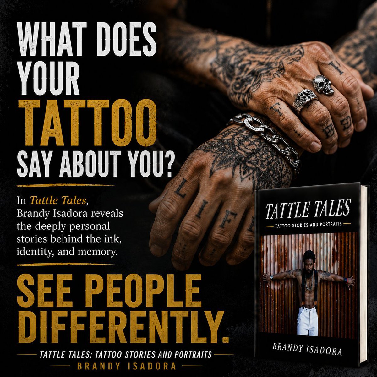 AvidReadersCafe's tweet photo. Look beyond the ink. Tattle Tales shows tattoos as tributes, memories, and acts of love. Once you hear the stories, everything changes. #ArtOfTheHuman #MeaningMatters https://t.co/jIkrIDRRPx #Tattoo #TattooArt #SelfExpression #Fashion #FashionHistory #Beauty #Identity #LifeStories #MentalHealth #CultureShift #ModernArt @abookpublicist #ian1