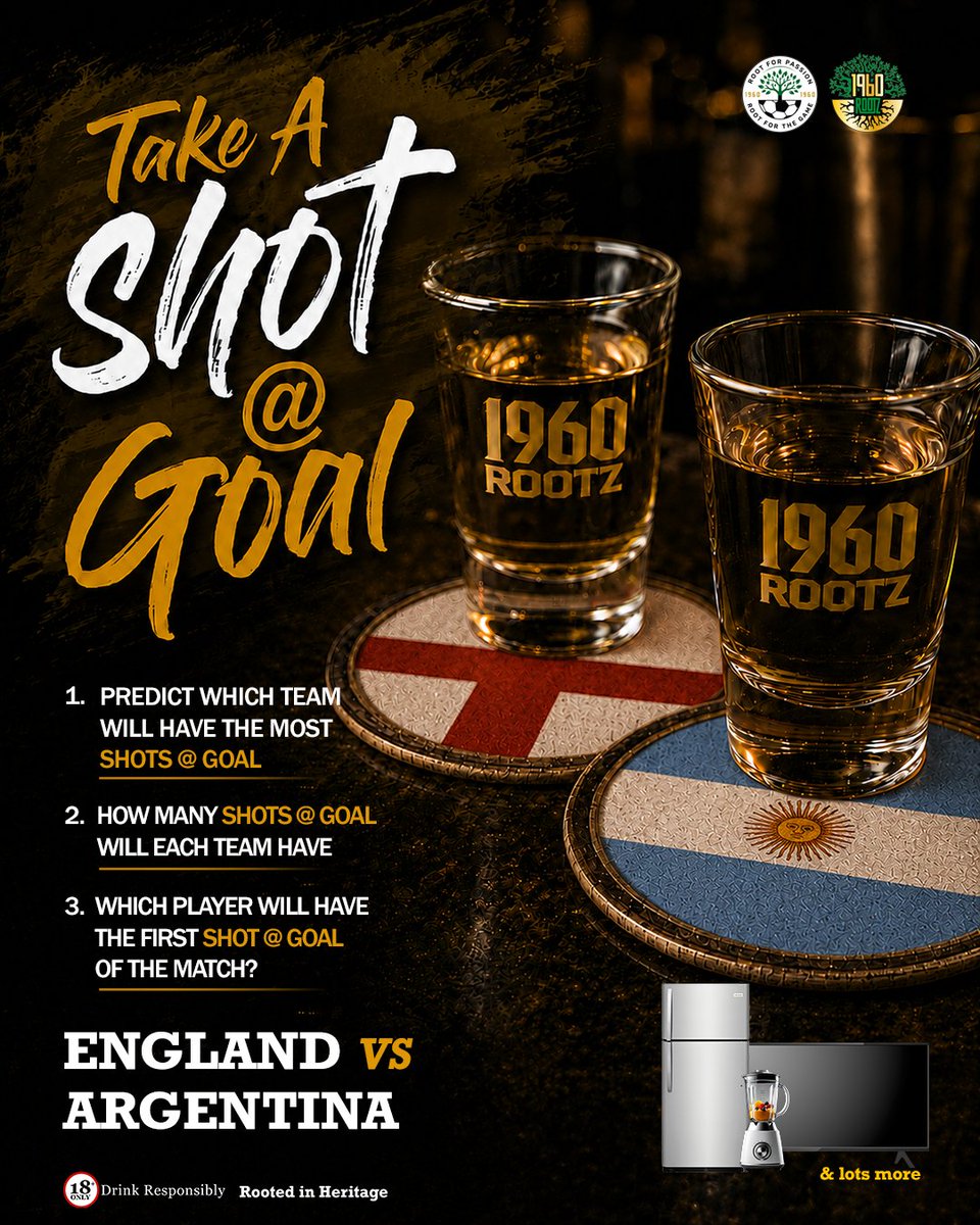 1960_Rootz's tweet photo. Four teams. Two tickets to the final. One shot at making football history.

Which country can make it out of the semifinals?

Take your Shot @ Goal and tell us in the comments ⚽👇

#1960Rootz #TheGameIsInOurRootz #WorldCup https://t.co/Lo3ewtHGUO