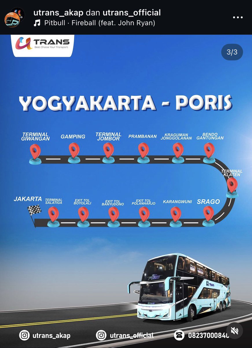 Ccookk_'s tweet photo. PERJALANAN DARI JAKARTA - YOGYAKARTA ATAU SEBALIKNYAA DENGAN BIS DOUBLE DECKER🔥🔥😳

UTrans secara resmi menghadirkan bis double decker dengan layanan 3 kelas dalam 1 bis dengan rute Jakarta ke Yogyakarta! Titik start dari Baratnya ini Terminal Poris dan titik start dari Timur nya berada di Terminal Giwangan!

3 kelas dalam 1 bis ini:
>Queen/Executive seat 2-2
>King/Sleeper deck bawah 1-1
>King Sky/Sleeper deck atas hanya 2 kursi aja!!!!

Gimana gimana, tertarik gak cobain armada ini buat liburan ke Yogyakarta dari Tangerang/Jakarta/Bekasi???