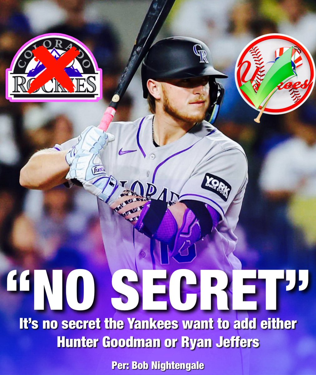 PinstripeBugle's tweet photo. The Yankees are reportedly making it “no secret” that they want to acquire Hunter Goodman or Ryan Jeffers ahead of the trade deadline, per @BNightengale #yankees #huntergoodman #ryanjeffers #yankeesbaseball https://t.co/JAuF7BGxTK