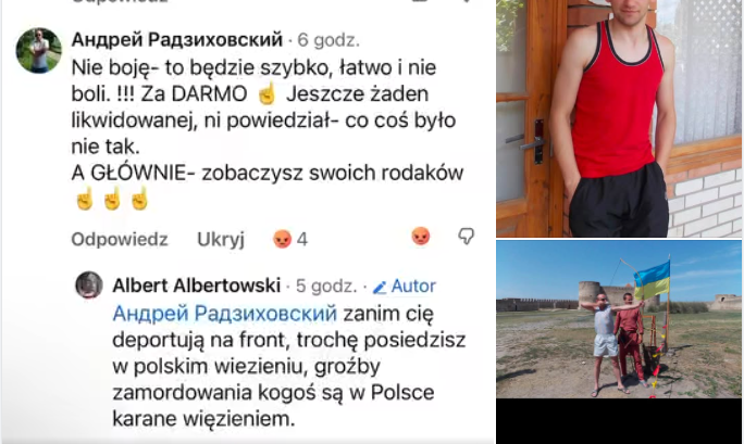 BalliMarzec's tweet photo. Ukrainiec z Krakowa chwali się że to on likwiduje wrogów #Ukraina którzy są wpisani na listę śmierci "Myrotworec" na Ukrainie.
Na liście śmierci ukraińskiego Myrotworec są -
szef kancelarii Prezydenta Polski i wielu wybitnych Polaków.
To Ukraińcy chcą zabijać patriotów Polaków tu w Polsce?
@donaldtusk
