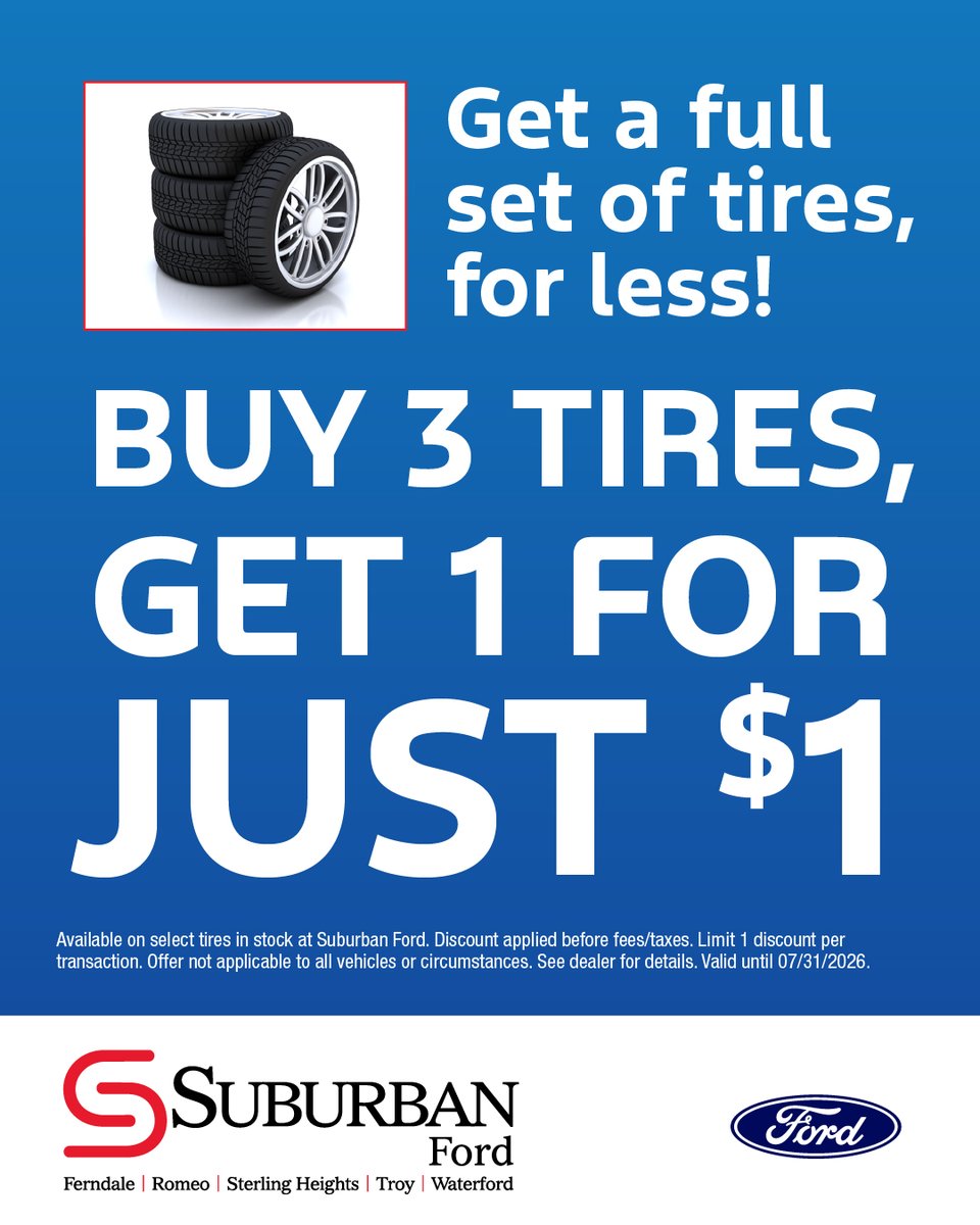 SuburbanFordTr's tweet photo. 🚗✨ Give your vehicle the care it deserves! Take advantage of our latest service specials and keep your car running at its best. 🔧

#ServiceSpecials #CarCare #AutoDoneEasy #FordTroy 🚘 https://t.co/mTOh5Pamab